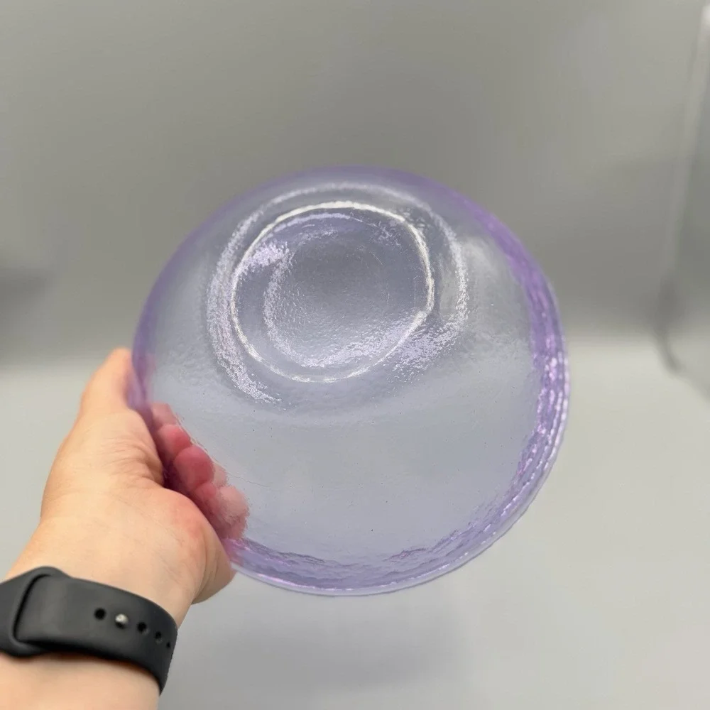 Fire and Light Recycled Glass LAVENDER Purple Bowl 8in AS IS
